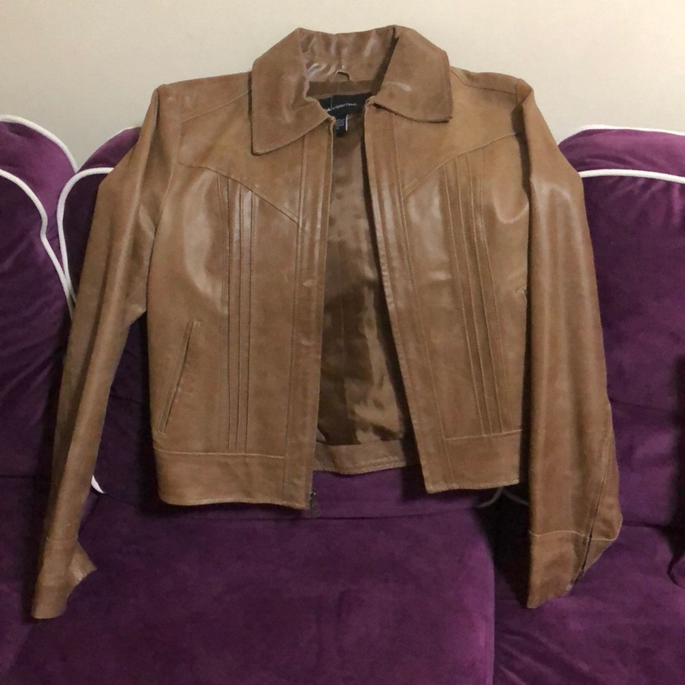 Moda International Brown Leather Jacket
